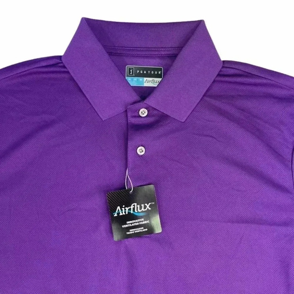 PGA Tour Airflux Polyester Stretch Men’s Golf Polo - Picture 2 of 7